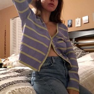 Vintage Purple and Green Cardigan